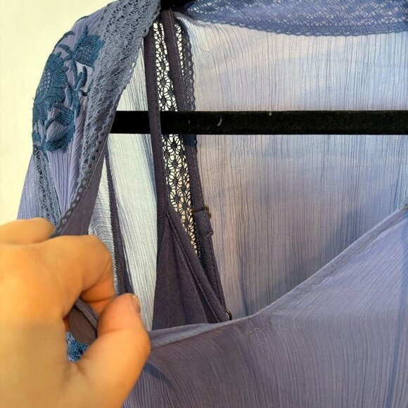 Sundance Led By Dreams Women's Floral Embroidered Drop Waist Midi Dress Petite L - Picture 8 of 14